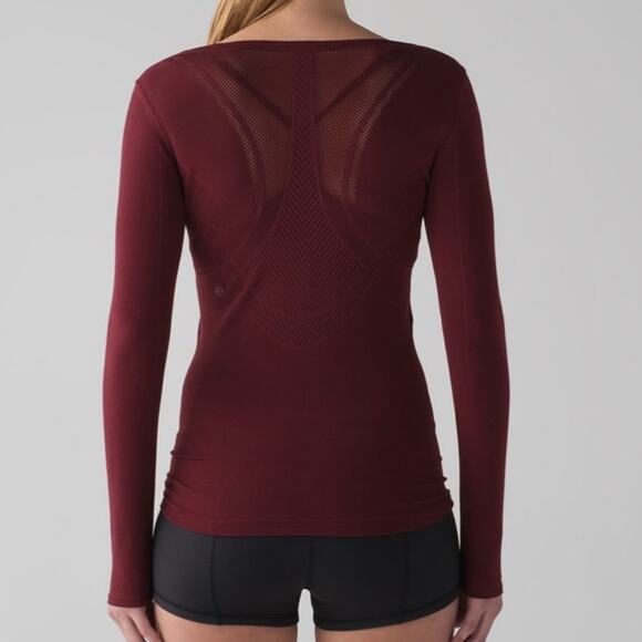 Lululemon Deep Rouge Reveal Long Sleeve Tee - Picture 6 of 10
